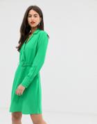 Vila Belted Tux Dress - Green