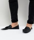 Asos Design Driving Shoes In Black Leather With Tassels