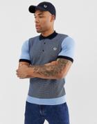 Fred Perry Knitted Polo In Blue - Blue