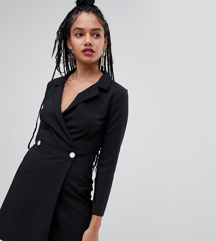 Miss Selfridge Structured Tuxedo Dress In Black