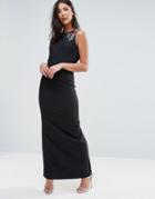 Little Mistress Jewel Bust Maxi Dress - Black