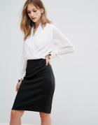 Qed London Cross Front Dress - Cream