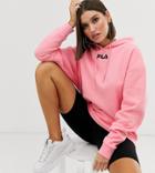 Fila Oversized Hoodie With Logo Embroidery - Pink