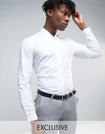 Hart Hollywood Slim Shawl Collar Shirt - White