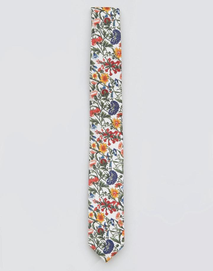 Gianni Feraud Liberty Print Rachel Tie - Cream