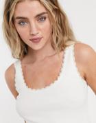 & Other Stories Organic Cotton Lace Trim Tank Top In Off White
