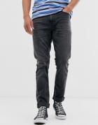 Nudie Jeans Co Lean Dean Slim Tapered Fit Jeans In Mono Gray Wash-grey