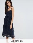 Y.a.s Tall Selvia All Over Lace Cami Midi Dress - Navy
