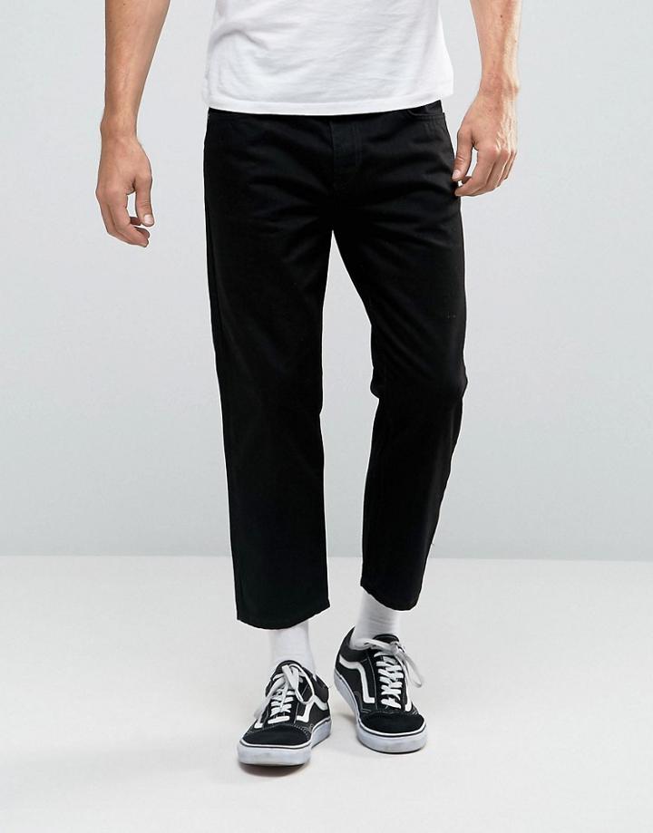 Dr Denim Otis Cropped Straight Jeans - Black