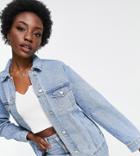 Missguided Tall Oversized Denim Jacket In Blue-blues