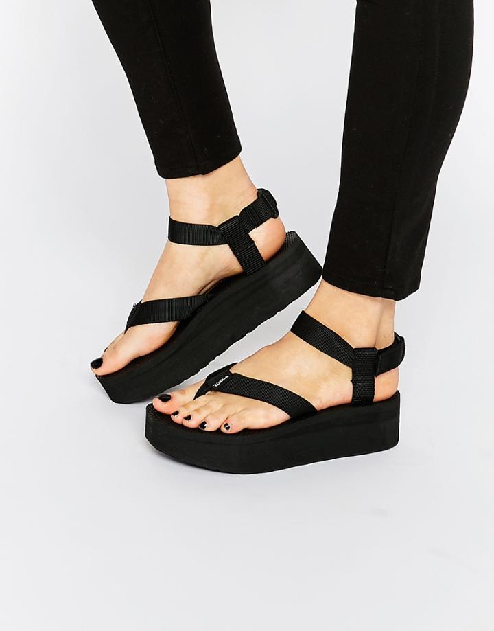 Teva Black Flatform Universal Sandals - Black