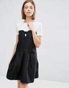See U Soon Skater Dress With Cut Out Front - Black