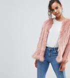 River Island Petite Fur Coat - Pink