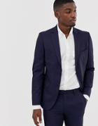 Moss London Skinny Suit Jacket In Navy