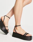 Asos Design Talla Strappy Flatform In Black