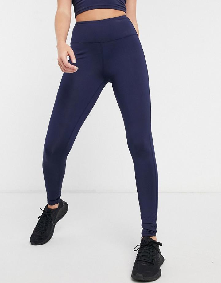 South Beach High Waisted Leggings In Navy Blue