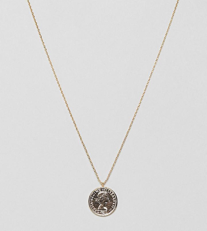 Estella Bartlett Gold Plated Coin Necklace - Gold