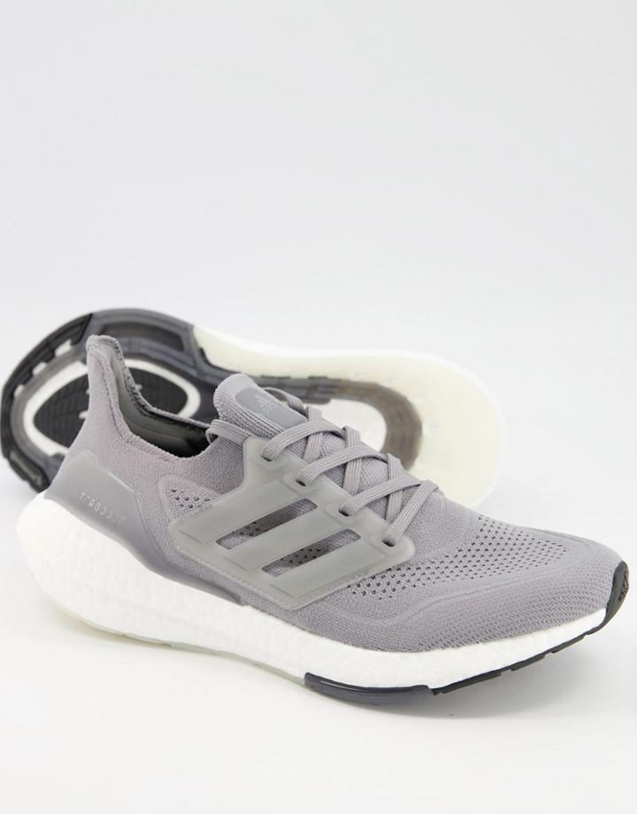 Adidas Running Ultraboost 21 Sneakers In Gray-grey