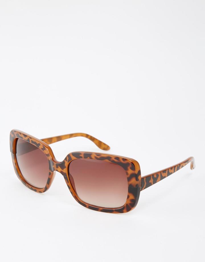 Monki Square Sunglasses - Tortoise