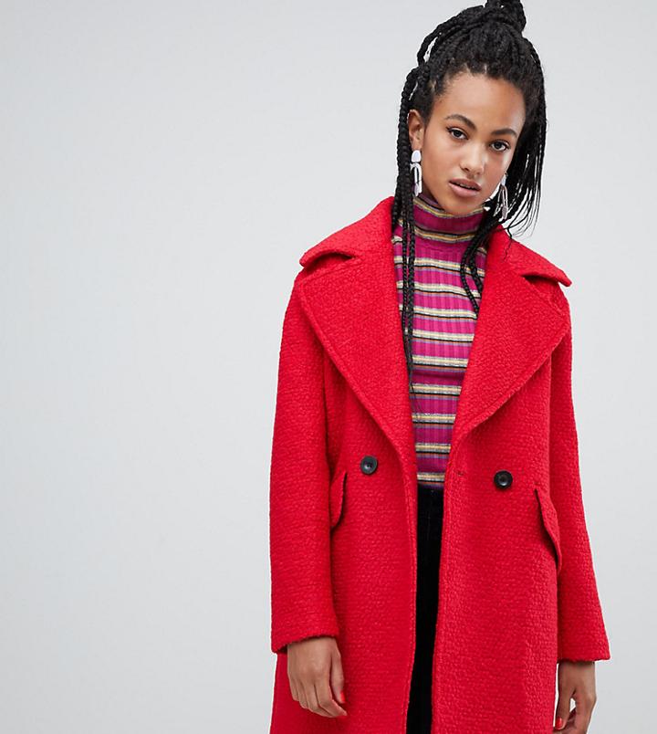 Esprit Textured Coat In Red