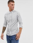 Burton Menswear Shirt With Bold Stripe In White - White