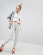 Bershka Stripe Denim Jean - Cream