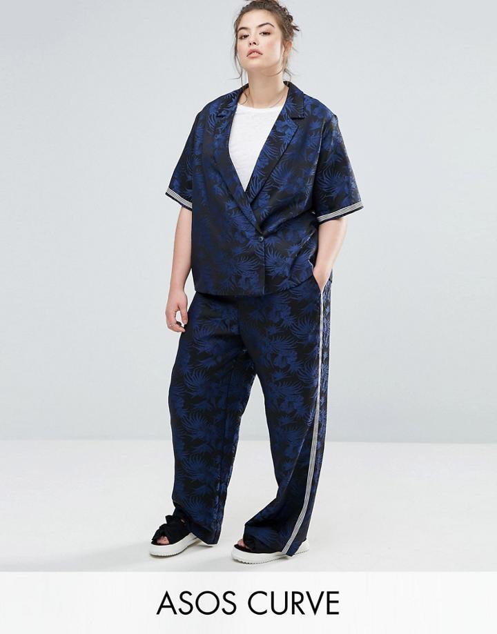 Asos Curve Palm Jacquard Pants - Multi