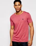 Asos T-shirt With Crew Neck And Embroidery In Red Marl - Red