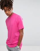 Asos Oversized T-shirt With Curve Hem And Arm Seam Detail - Pink
