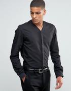 Hart Hollywood By Nick Hart Slim Smart Shirt With V Neck - Black