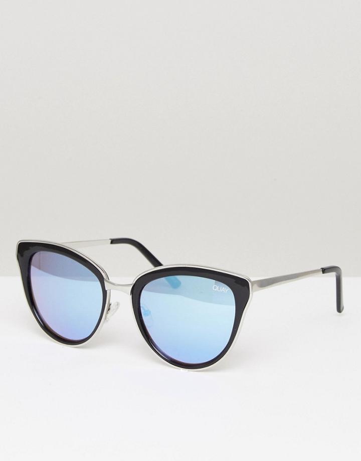 Quay Australia Every Little Thing Cat Eye Sunglasses In Black/lilac - Black