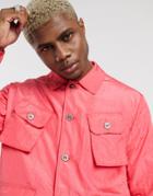 Asos Design Lightweight Utility Jacket In Coral-red