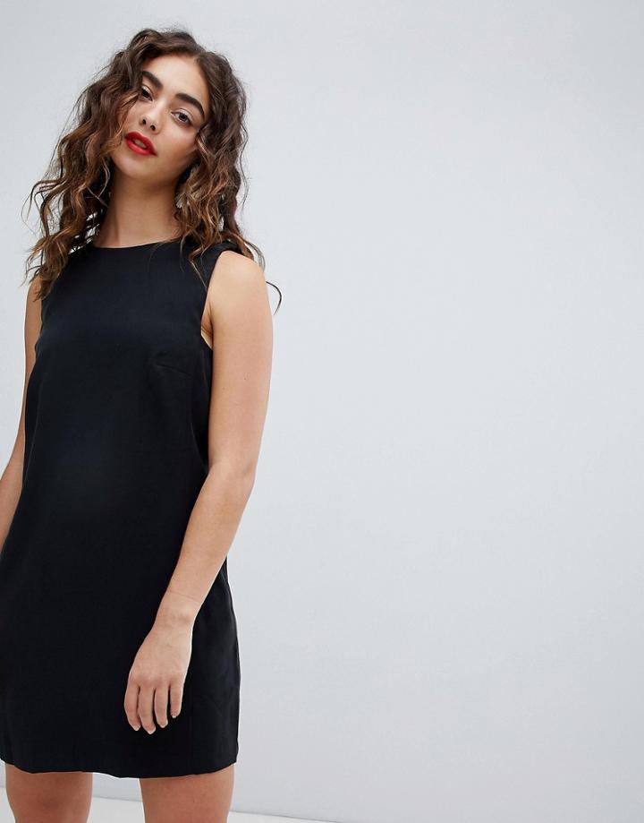 Mango Classic Shift Dress In Black - Multi