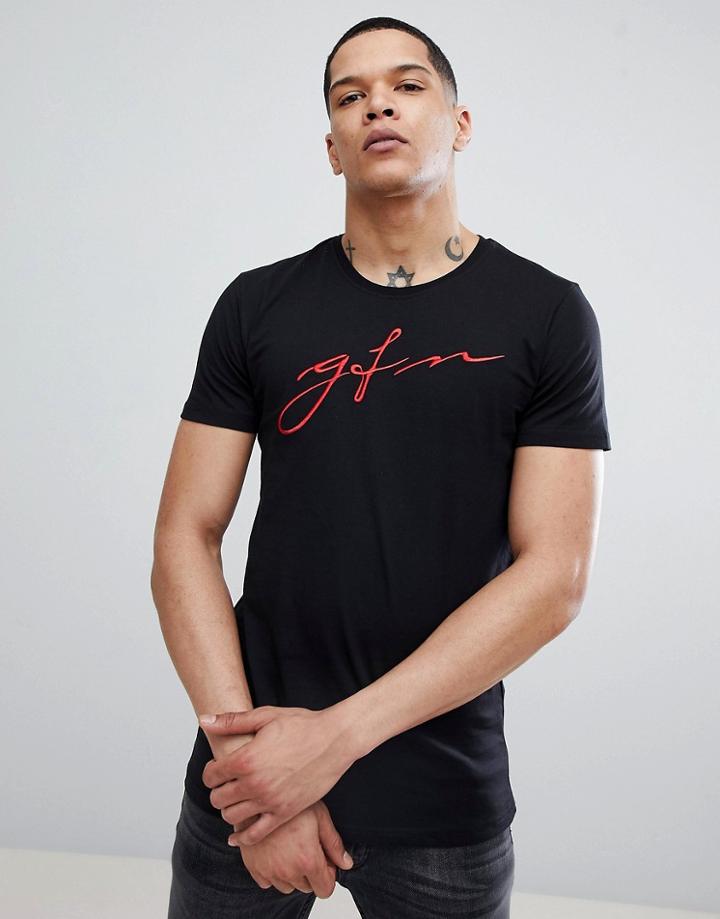 Good For Nothing Muscle Script Logo T-shirt In Black - Black