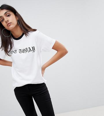 Kubban Tall Not Today Print T-shirt - White