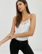 Jdy Racer Back Lace Cami In White - White