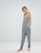 Asos Lounge Super Soft Touch Jumpsuit - Gray