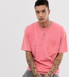 Heart & Dagger Relaxed Fit Acid Wash T-shirt In Pink - Pink