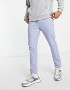 Asos Design Skinny Chinos With Elasticated Waist In Dusty Blue