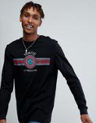 Asos Long Sleeve T-shirt With Text Print - Black