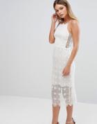 Bec & Bridge Daisy Chain Lace Midi Dress - White