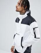 Columbia Challenger Packable Overhead Hooded Jacket Lightweight In White/black - White