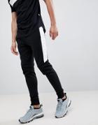 Nicce Colt Skinny Joggers With Logo Panel Detail - Black