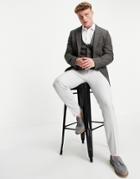Asos Design Skinny Suit Jacket In Gray Nep Texture-grey