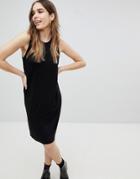 Monki Jersey Sleeveless Mini T-shirt Dress - Black