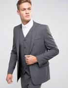Asos Skinny Suit Jacket In Charcoal-gray