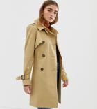 Asos Design Petite Trench Coat - Stone