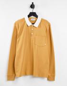 Farah Holstrom Long Sleeve Rugby Top In Mustard-yellow