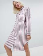 Monki Oversized Stripe Shirt Dress - Multi