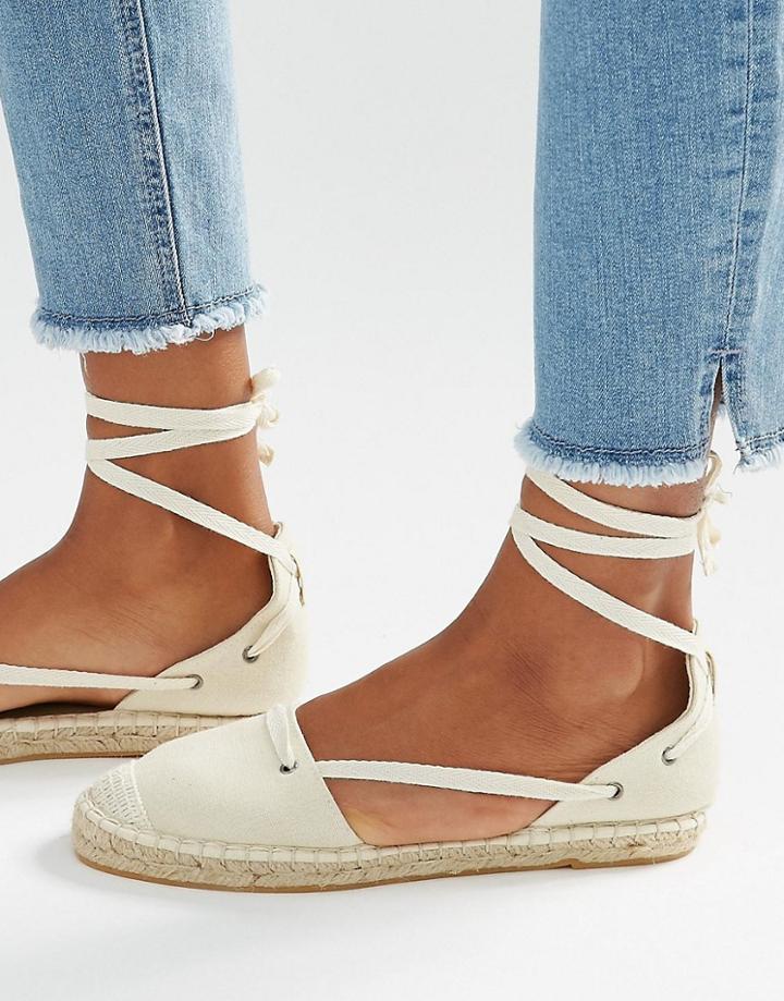 New Look Ghillie Espadrille - Cream